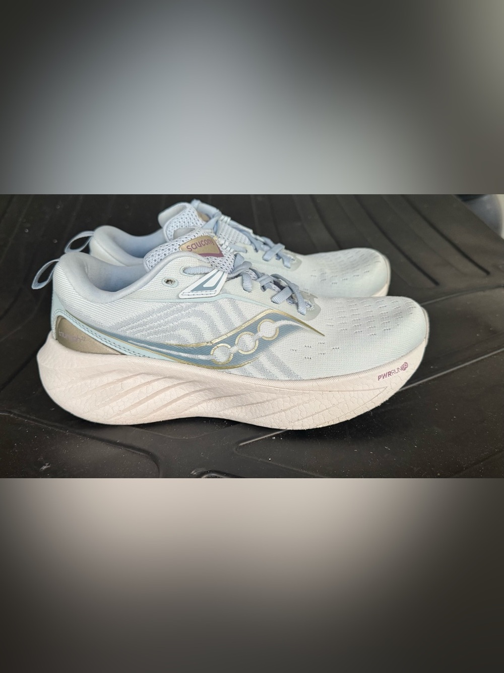 Saucony Women's Pale Blue and Gold Running Shoes